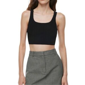 Babaton Sculpt Knit Squareneck Cropped Tank